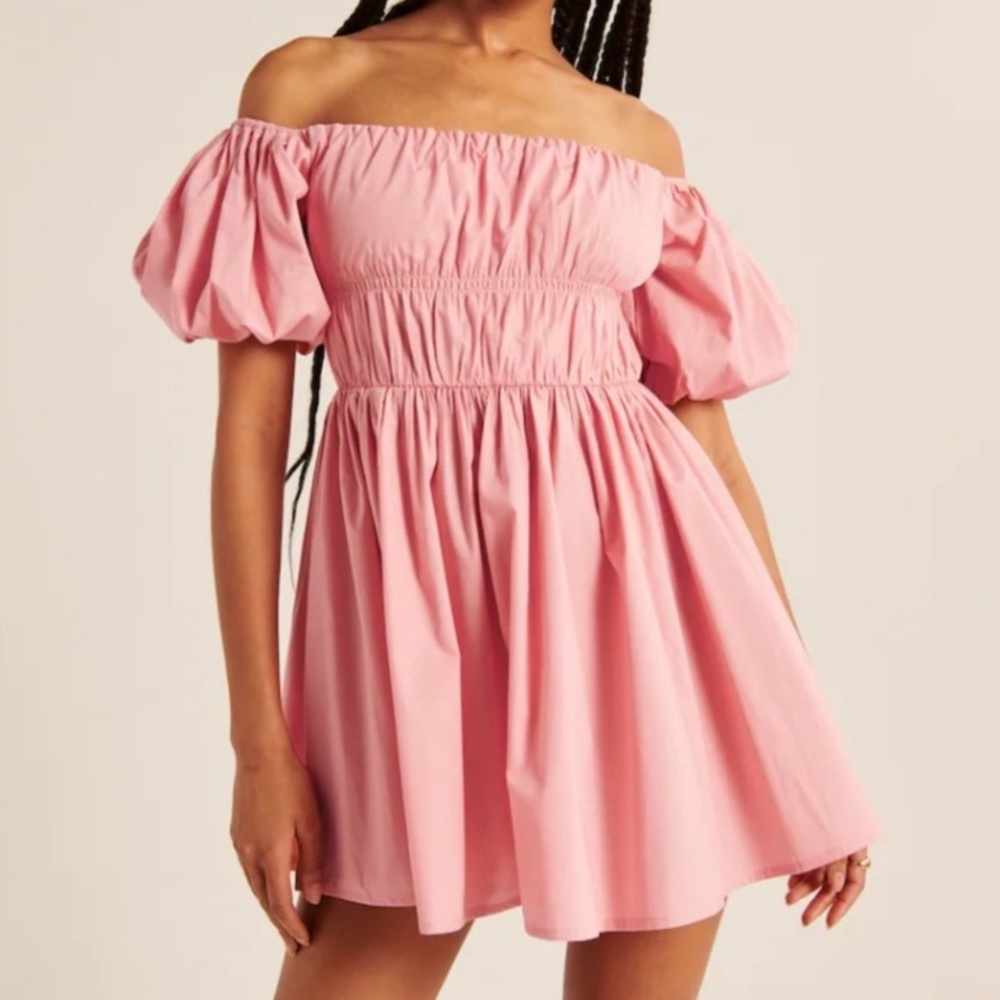 Abercrombie & Fitch Off the Shoulder Puff Sleeve Mini Dress, Size XS